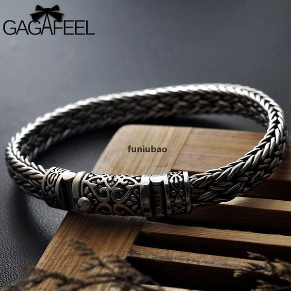 Gagafeel 100 % Bracelets en argent 925 Largeur 8 mm Fil classique - Chaîne à maillons de câble S925 Thai Bracelets en argent pour femme Homme Bijoux Cadeau 287J