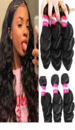 Gagaqueen Brésilien Vierge en vrac Vierge 3 paquets Loose Wave Human Hair Extensions Peruvian Malaysian Indian Virgin Hair lâche 1173784