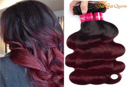 Gagaqueen Brésilien Ombre 1B 99J Body Wave Hair 3 Bundles Bourgogne Hair Extensions 1B 99J Human Hair Weave7495363