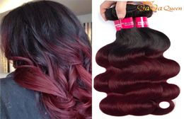 Gagaqueen Braziliaanse Ombre 1B 99J Body Wave Haar 3 Bundels Bordeaux Haarextensies 1B 99j Menselijk Haar Weave3079042