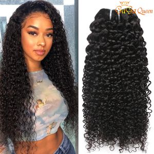 gagaqueen Malaysian Kinky Curly Virgin Hair 4 Bundles Virgin Curly Human Hair Weaves gagaqueen