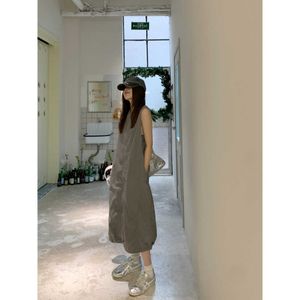 Gagd werkkleding functionele stijl jurk voor vrouwen Koreaans zoet en cool design Drawstring gelaagdheid losse veelzijdige lange rok