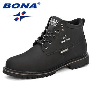 GAI Botas BONA Primavera Otoño Hombres Cuero Dividido Casual Fahsion Tobillo Al Aire Libre Cómodo para Zapatos 221022 GAI