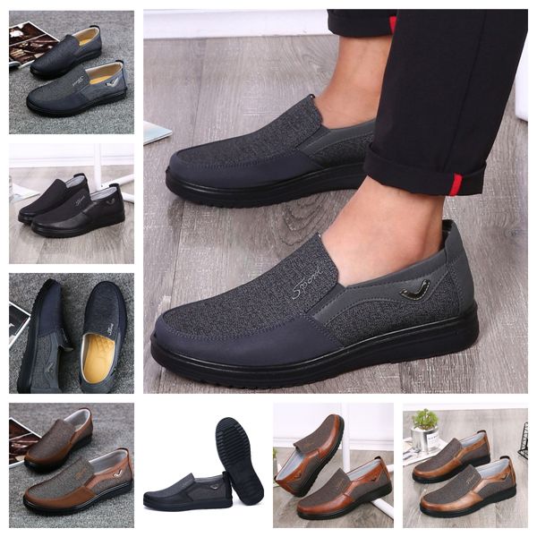 Gai Comfortables Men Shoe Black Shoe Round Toe Party Banquets Outdoor Classic Classic Men Business Talon Designers Chaussures taille 38-50 Softs