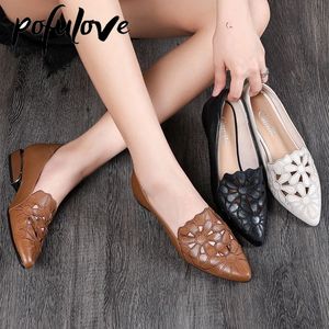 GAI Dance Pofulove Mid Dames Hakken Bruiloft PU Leer Uitgehold Zwart Vierkante Hak Formele Schoenen Kantoor Dame Lente Herfst Zapatos 230411