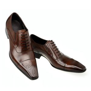 GAI Designer Mannen Business Vierkante Kop Lederen Jurk voor Heren Casual Lace Up Enkele Schoenen Zapatos Hombre 231009