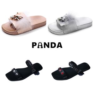 GAI Designer Slippers Roze Grijs Dames Zomer Sandalen met hak Mode Pluche pantoffels Sandalen modieus groot formaat Hoge kwaliteit 2024 casual populaire sok zacht