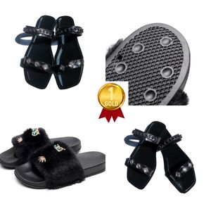 GAI Designer Slippers Wit Zwart Dames Zomer Sandalen met hak Kwaliteit Stijlvolle pluche pantoffels Gedrukte pantoffels Platte pantoffels Strand klassieke platte sandalen 36-41