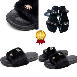 GAI Designer Slippers Wit Roze Dames Zomer Hak Sandalen Kwaliteit Mode Pluche pantoffels Gedrukte pantoffels Platte pantoffels Strand klassieke platte sandalen 36-41