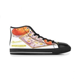 GAI DIY Zapatos personalizados Lienzo clásico Monopatín de corte alto Casual Triple Negro Aceptar Personalización Impresión UV Zapatillas deportivas para mujer para hombre Tamaño impermeable 38-45