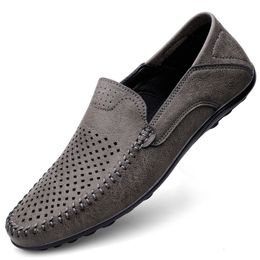 GAI Jurk Leer Ademend Rijden Merken Formele Heren Loafers Mocassins Italiaanse Mannelijke Luie Schoenen Zwart Plus Maat 38-47 230403 GAI