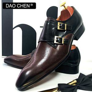 Zapatos de vestir GAI MOCASINES PARA HOMBRE DAOCHEN DOBLE CORREA DE MONJE VESTIDO DE HOMBRE DE CUERO GENUINO MEZCLA DE COLORES ZAPATOS CASUAL PARA HOMBRES DE BODAS DE OFICINA 230403 GAI