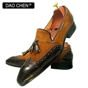 GAI Geklede Schoenen ITALIAANSE CASUAL ZWART BRUIN GEMENGDE KLEUREN VLEUGELTIP MAN KLEDINGSCHOENEN BRUILOFT KANTOOR ECHT LEDEREN LOAFERS VOOR HEREN 230403