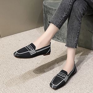 GAI Jurk Schoenen Vrouwen Ronde Neus Gebreide Stof Slip-on Loafers Ballet Flats Ademend Gevulkaniseerd Rijden Sneakers Boot 221102