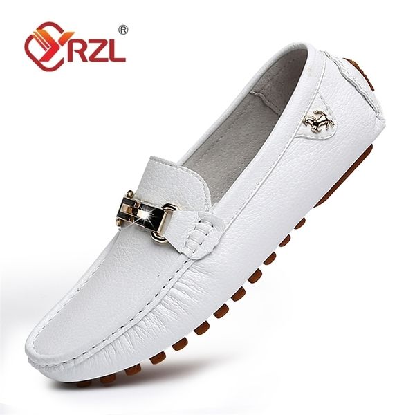 GAI Robe Chaussures YRZL Mocassins Hommes Cuir À La Main Casual Conduite Appartements Mocassins À Enfiler Bateau Blackwhiteblue Plus Taille 37-48 221022