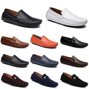 GAI fashions cuir doudou hommes chaussures de conduite décontractées semelle souple respirante Lights Tan noir marine blanc bleu argent jaune gris chaussures all-match paresseux transfrontalier GAI