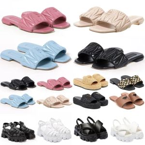 Gai Gai 2024 Espadrille -ontwerper voor dames sandalen slippers miui platform zwart roze dames meisje matelasse nappa lederen dia's mode buiten