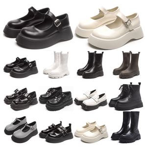 GAI GAI GAI 2021 Botas Martin para mujer Triple Negro Blanco Pistacho Frost Plataforma Tobillo Botín Punta redonda Aumento