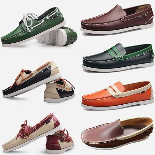 GAI GAI GAI 2024 Designer Grande Taille Voile Baskets Casual Hommes En Cuir Véritable Britannique Conduite Chaussures Simples pour Hommes Baskets De Chaussures