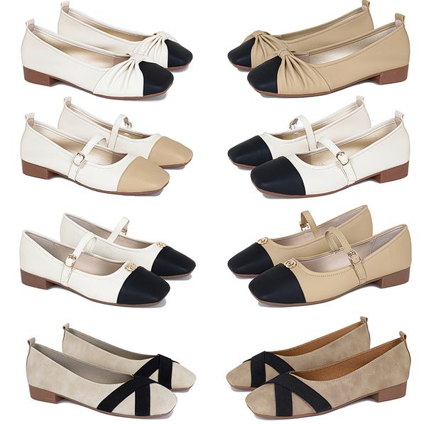 GAI GAI GAI 2024 chaussures de créateur pour femmes, nouveau nœud coloré, semelle souple, talon bas, tête carrée, bouche peu profonde, chaussures simples 36-41