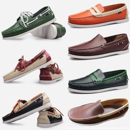 GAI GAI GAI 2024 Nouveau Designer Grande Taille Voile Baskets Casual Hommes En Cuir Véritable Britannique Conduite Chaussures Simples pour Hommes Chaussure