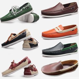 GAI GAI GAI 2024 nuevas zapatillas de vela grandes informales para hombre de cuero genuino zapatos individuales de conducción británica para hombres talla de zapato 38-45