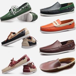 GAI GAI GAI 2024 nuevas zapatillas de vela de gran tamaño informales para hombre de cuero genuino zapatos únicos de conducción británica para hombres zapato Eur 38-45