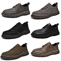 GAI GAI GAI 2024 PU Cuero Mate Casual Hombres Negro Marrón Gris Amarillo Azul Zapatos Busniess Zapatillas Deportivas