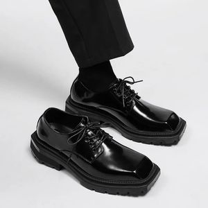 GAI GAI GAI Vestido Oxfords con punta cuadrada para hombres con cordones Derby Hombre Cuero genuino Zapatos formales de boda de moda de negocios 231208