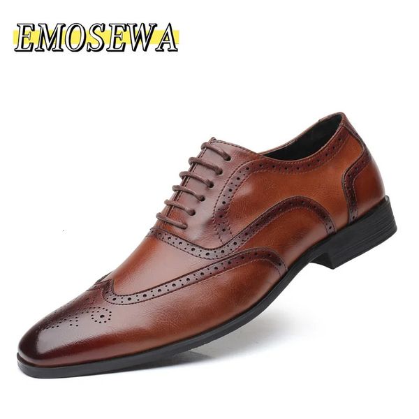 GAI GAI GAI EMOSEWA Triple Joint fabriqué à la main pour hommes en cuir véritable formel Cap Toe Oxford italien sculpté chaussures habillées pour hommes d'affaires 231208