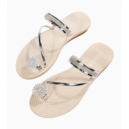 GAI GAI GAI plat pour les femmes habillé été brillant toboggan plage femmes chaussures habillées Bling à la mode dames sandales 230710