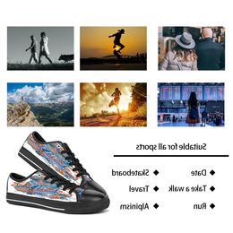 GAI GAI GAI Hommes Femmes DIY Chaussures Personnalisées Bas Top Toile Skateboard Triple Noir Personnalisation UV Impression Sport Baskets Kele 82