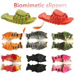 GAI GAI GAI Pantoufles pour Hommes Tongs Designer Homard Pantoufles Hommes drôle Animal été Tongs Mignon Plage Douche Chaussures décontractées Femmes Unisexe Grande Taille Doux Maison