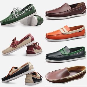 GAI GAI GAI, nuevo diseñador, zapatillas de vela de gran tamaño, zapatos informales de cuero genuino para hombre, zapatos individuales de conducción británica para hombre