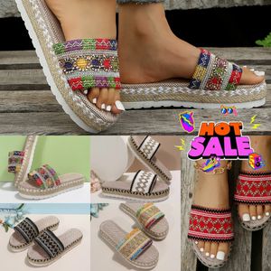 GAI GAI GAI Nieuwe Zomer Wiggen Slippers Vrouwen Platform Hoge Hakken Flip Flop Dames Dames Outdoor Strand Schoenen Gevlochten Henneptouw Wedge Slipper 35-43