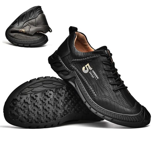 GAI GAI GAI extérieur Oxfords à lacets noir baskets décontracté marche randonnée chaussures qualité en cuir véritable bateaux chaussure marque hommes chaussures 240109