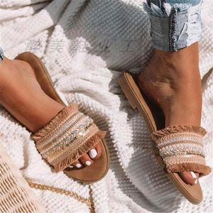 GAI GAI GAI Zapatillas Mujer Fondo plano Moda Una palabra Zapatos para mujer Confort Verano Playa al aire libre Sandalia Diseñadores 23519