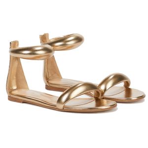 GAI GAI GAI Zomer Sexy Platte Sandalen Eenvoudige Vismond Rits Damesschoenen Goud Sier Zwart Groen Wit Bruin Big Size 230724