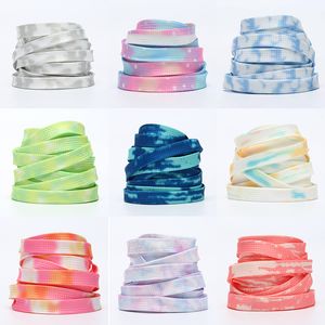 GAI GAI GAI Cordones Tie Dye Zapatos De Lona Cuerda Blanco Gris Azul Verde Menta Rosa Óxido Cordones Coloridos Longitud 100-180 Cm