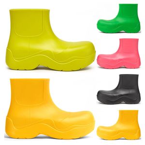 GAI GAI GAI Botas superiores Mujer Caramelo Colores sólidos Rosa Triple Negro Bule Pistacho Amarillo escarchado Plataforma roja Martin Botín Tobillo Punta redonda Impermeable Moda al aire libre