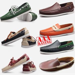 GAI GAI GAI Mocasines de diseñador de alta calidad para hombre, mocasines sin cordones de cuero genuino, vestido para hombre, mocasines negros y marrones, zapatos de conducción con fondo suave