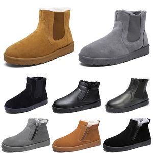 GAI GAI GAI bottes de neige sans marque mi-hautes hommes femme chaussures marron noir gris cuir extérieur coton