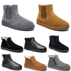 GAI GAI GAI Botas de nieve sin marca Mid-top hombres mujer zapatos marrón negro gris moda tendencia al aire libre algodón cálido