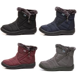 GAI GAI GAI Botas de Nieve cálidas para Mujer Cremallera Lateral Zapatos de Mujer de algodón Ligeros Negro Rojo Azul Gris en Deportes de Invierno al Aire Libre