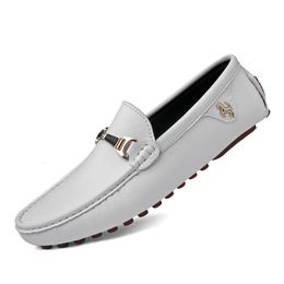 GAI GAI GAI Witte Loafers Heren Handgemaakt Leer Zwart Casual Rijden Flats Blauwe Instappers Mocassins Bootschoenen Plus Maat 47 48 240109