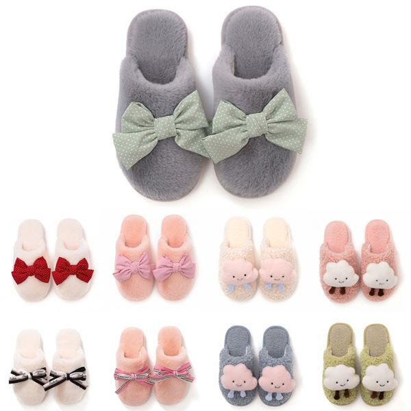 GAI GAI GAI Pantuflas de Piel de Invierno para Mujer, Toboganes de Nieve Amarillos, Rosas y Blancos, Moda para Interiores y Exteriores, pantuflas peludas para niñas, Zapatos Suaves y cómodos