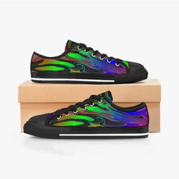 GAI GAI hommes chaussures personnalisé Sneaker peint à la main toile mode Laser coupe basse respirant marche Jogging femmes formateurs