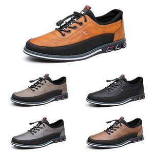 Gai Men Chaussures décontractées Black Brwon Orange Leather Trendy Fashion Mens Chaussures broderie de travail des baskets Fashion Trainers