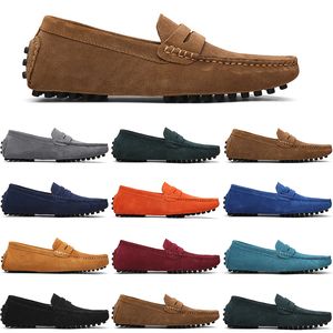Zapatos informales GAI para hombre, negro, azul claro, rojo, gris, naranja, verde, marrón, zapato de cuero de gamuza perezoso, talla grande 38-47, sandía