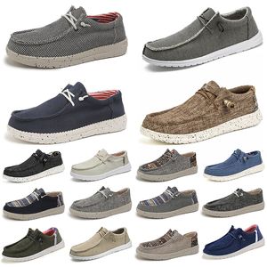 Hombres gai zapatos casuales mocasines zapatillas de tela negras brwon desnudas azul marino azul gris beige arena moderna zapatillas de moda para hombre zapatos